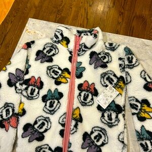 Girls Fleece Zip-up Sweatshirt - Minnie Mouse